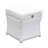 HomCom 18" Storage Ottoman End Table Footrest