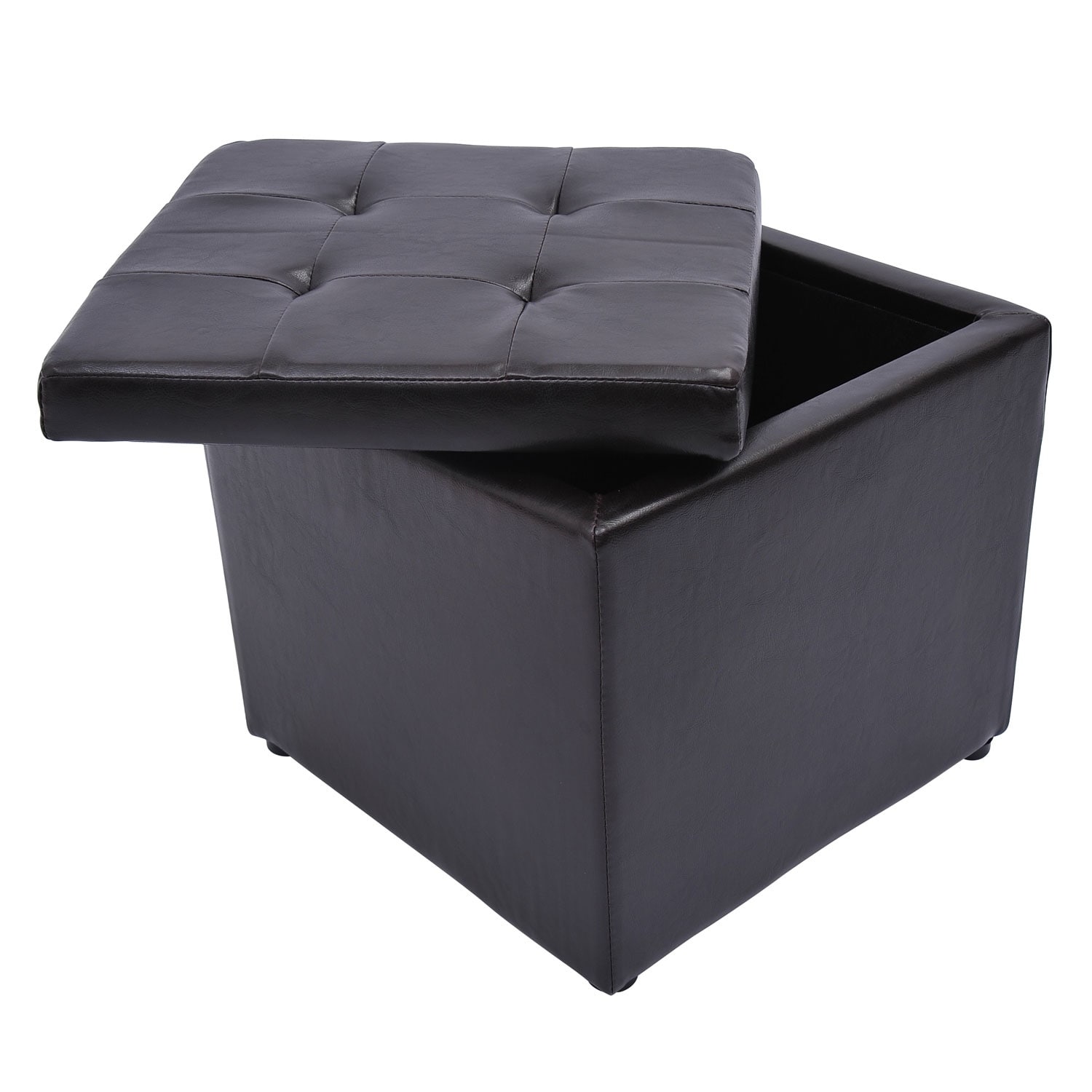 Homcom Square Faux Leather Storage Ottoman Homcom Square Faux Leather Storage Ottoman