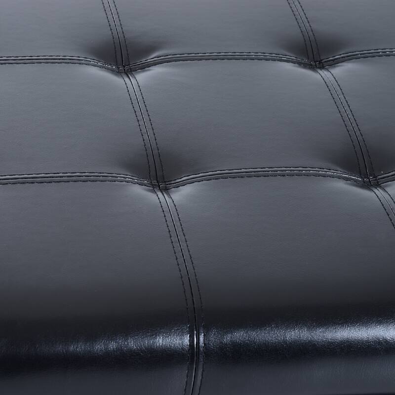 HomCom 51" PU Leather Tufted Storage Ottoman Bench - 19*50.25*16