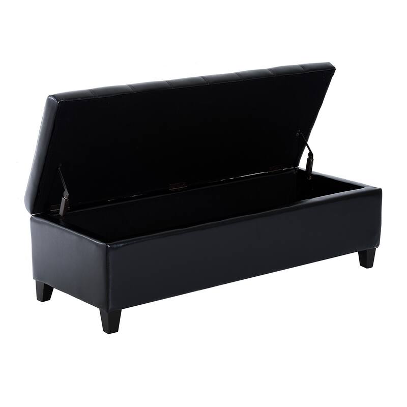 HomCom 51" PU Leather Tufted Storage Ottoman Bench - 19*50.25*16