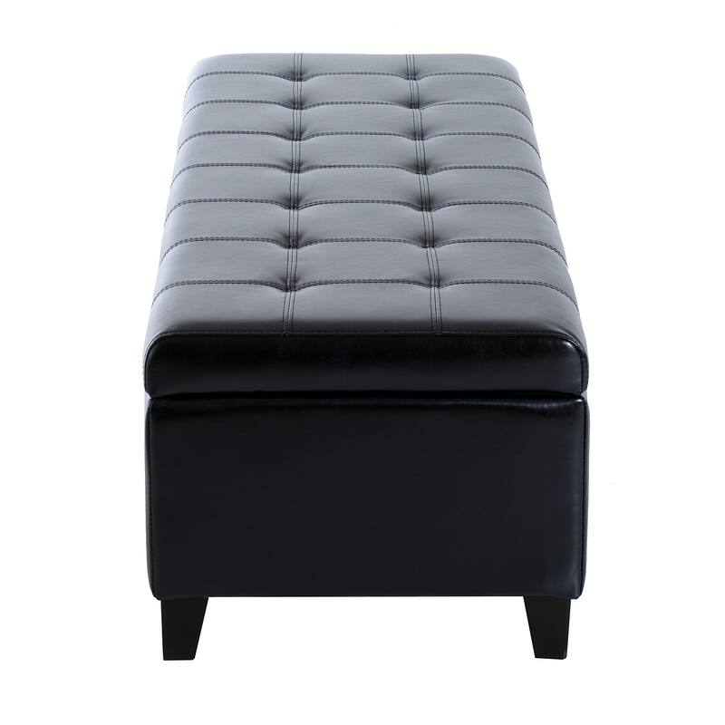 HomCom 51" PU Leather Tufted Storage Ottoman Bench - 19*50.25*16