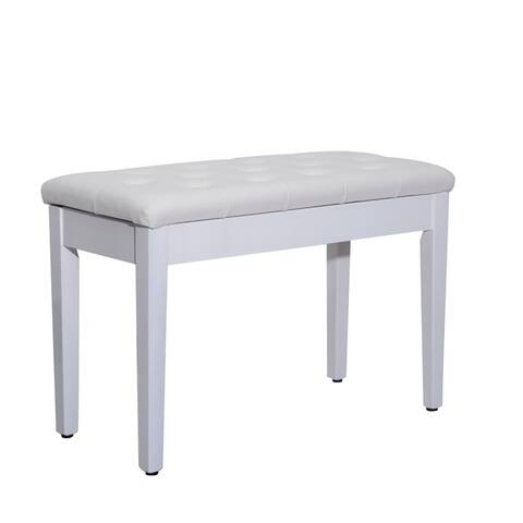 HomCom Faux Leather Padded Double / Duet Piano Bench w/ Music Storage