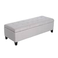 Porch & Den Holmden 51-inch Cream Storage Ottoman Bench