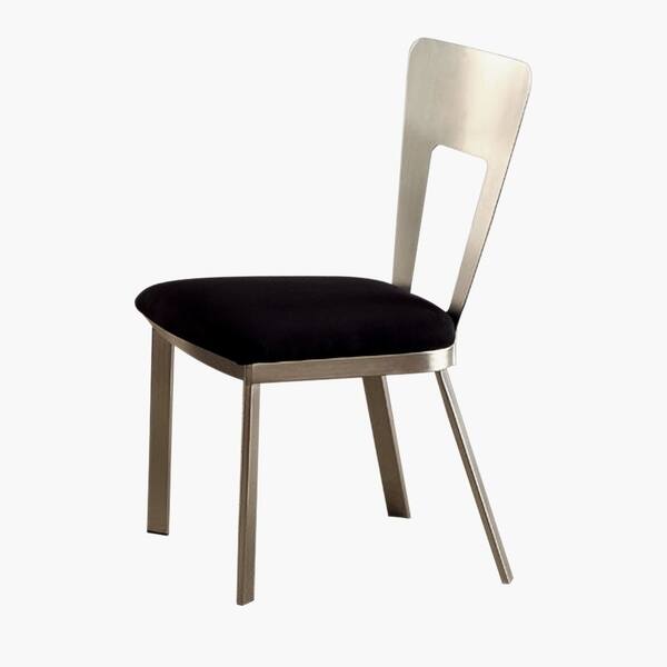 Nova Contemporary Side Chair With Black Micro Fabric Seat, Set of 2