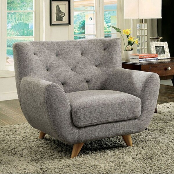 Carin Midcentury Modern Chair Light Gray