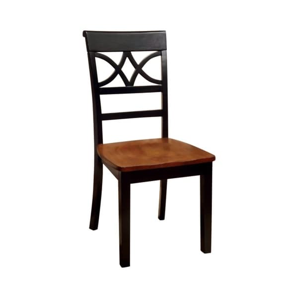 Torrington Cottage Side Chair With Wooden Seat, Black & Oak , Set of 2