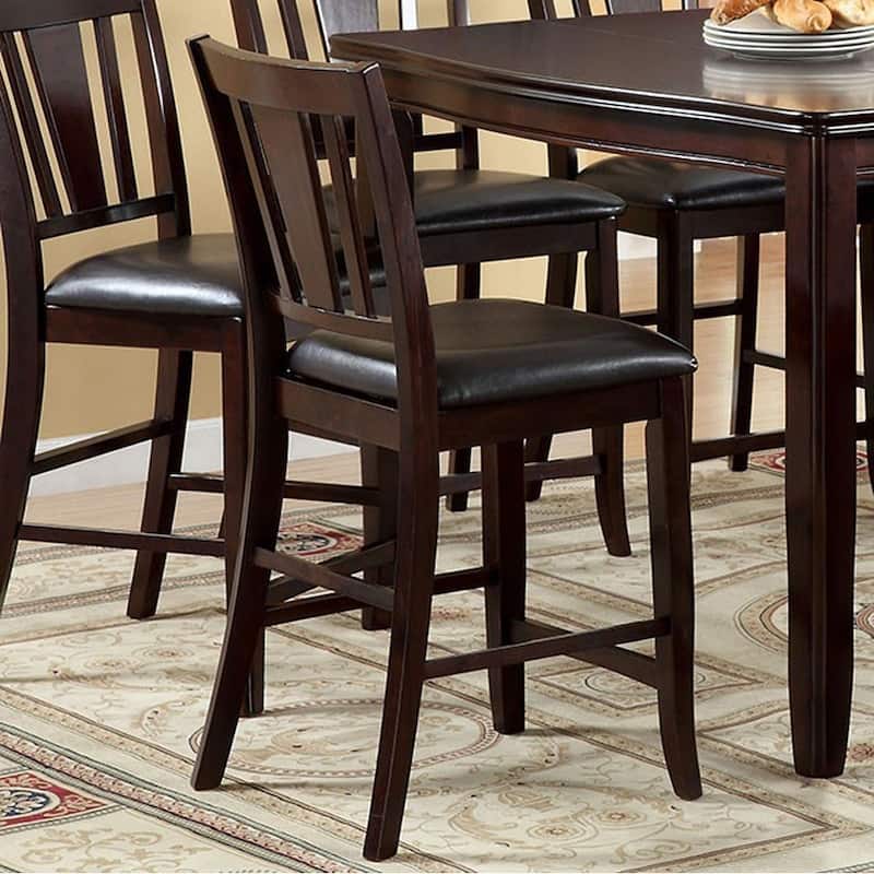 Edgewood II Counter Height Chair Withpu Seat, Expresso Finish,