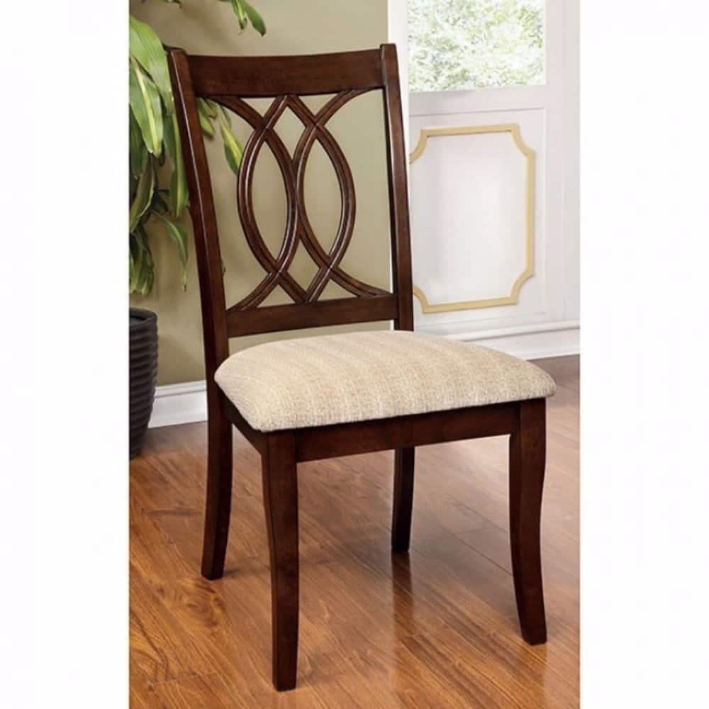 Carlisle Transitional Side Chair, Brown Cherry Finish, Set of 2