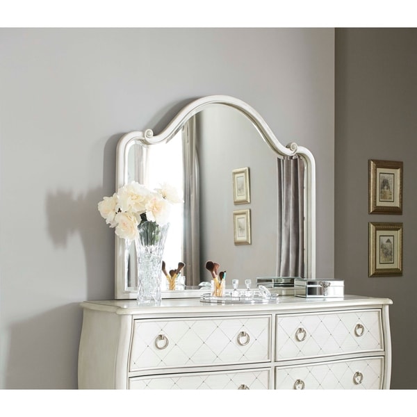 Hillsdale Angela Wood Arc Mirror, Opal Grey
