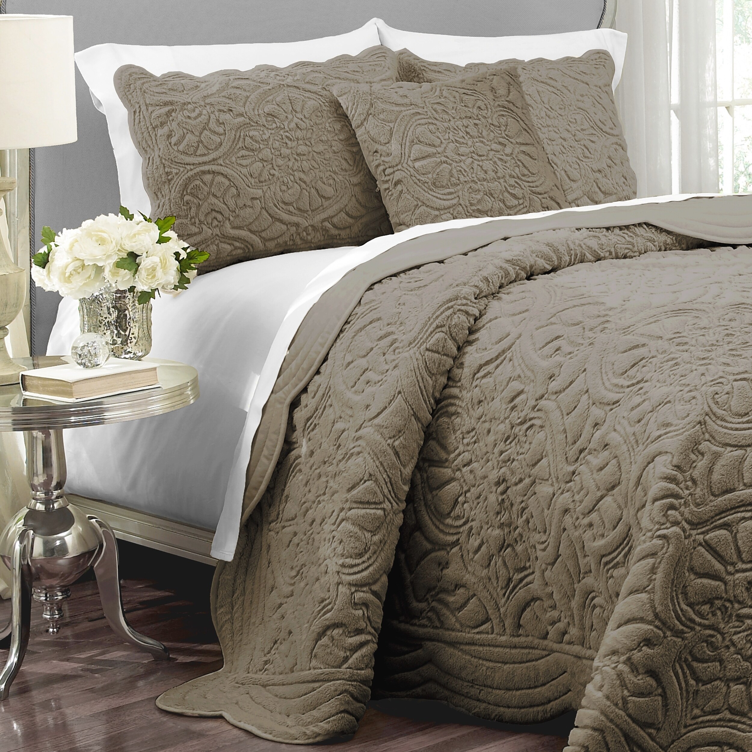 vue signature plush decor charlotte faux fur coverlet collection