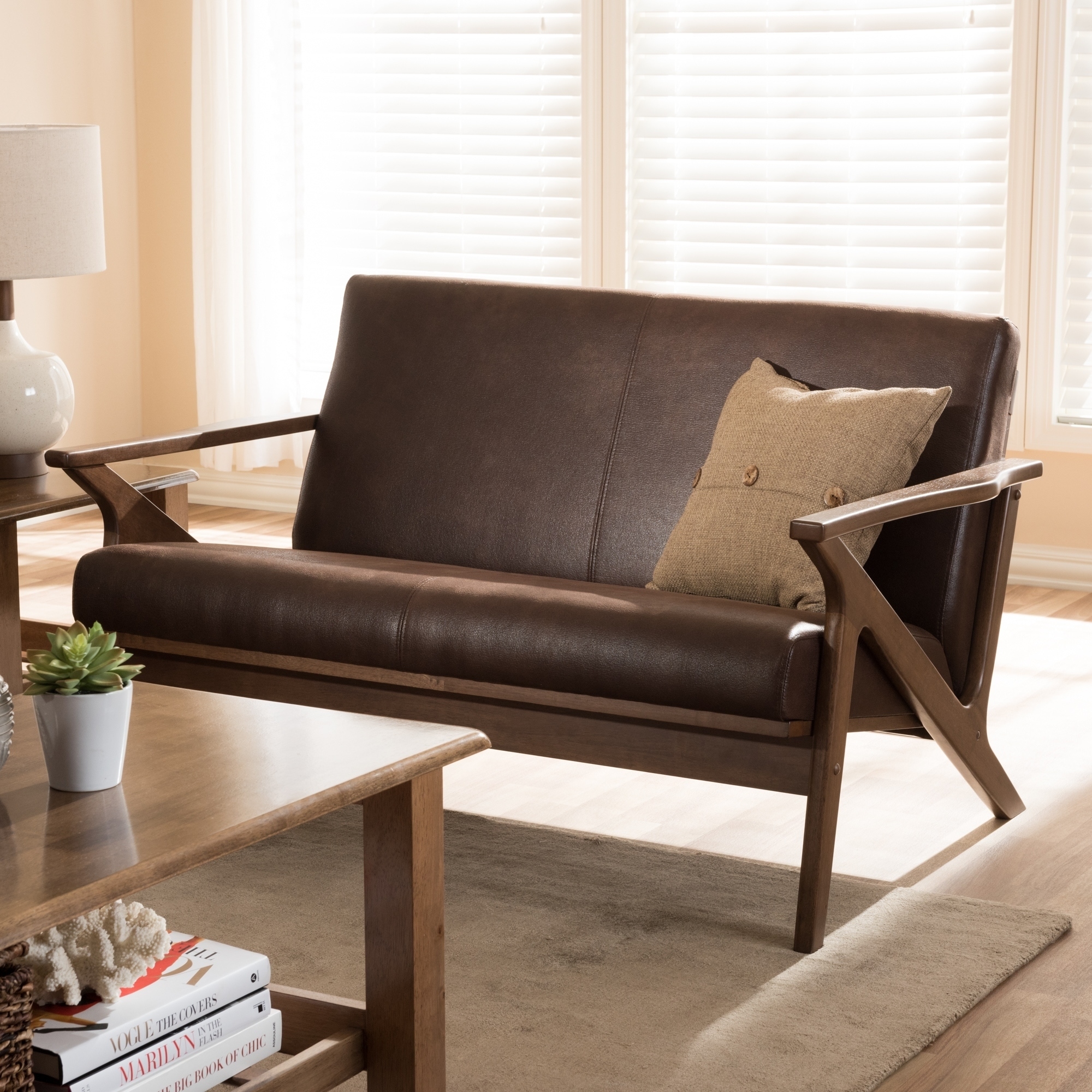 Baxton Studio Mid-Century Loveseat