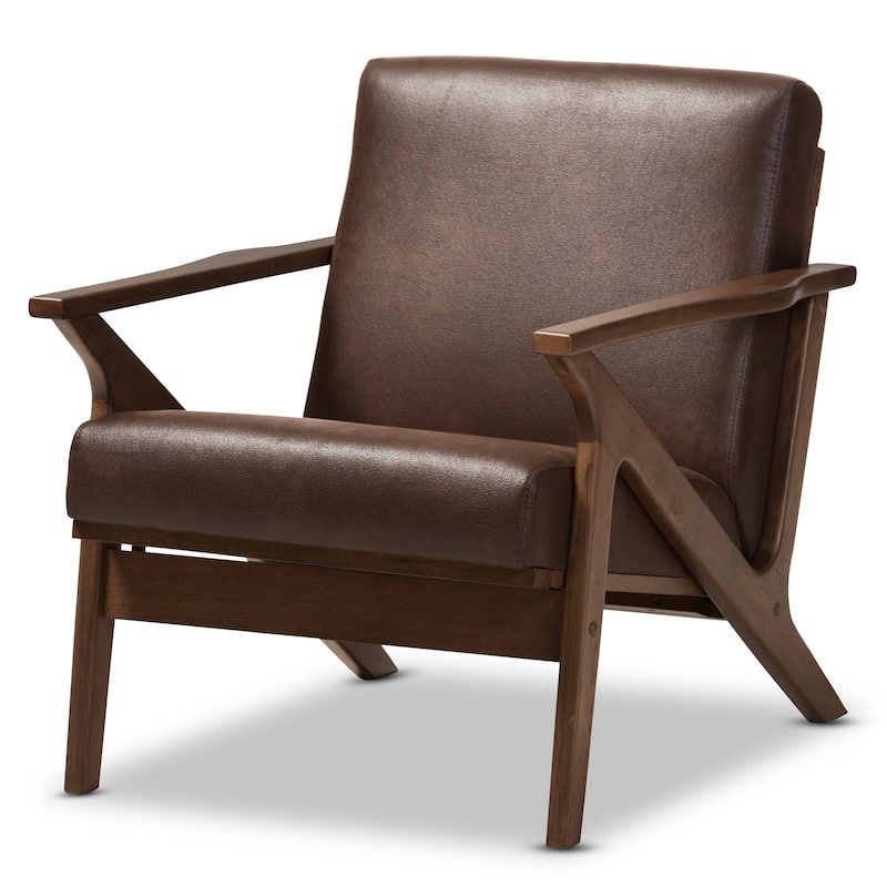 Baxton Studio Bianca Mid-century Lounge Chair - Brown