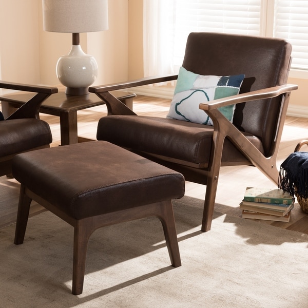 mid century chair with footstool