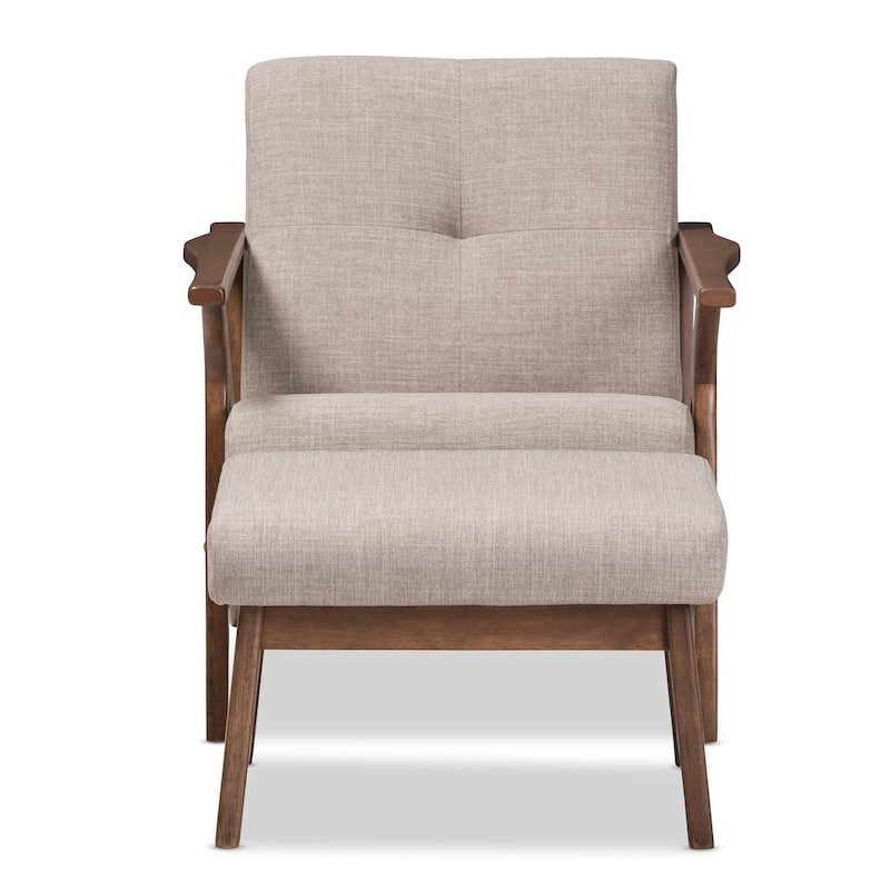 Mid-century Lounge Chair and Ottoman Set by Baxton Studio