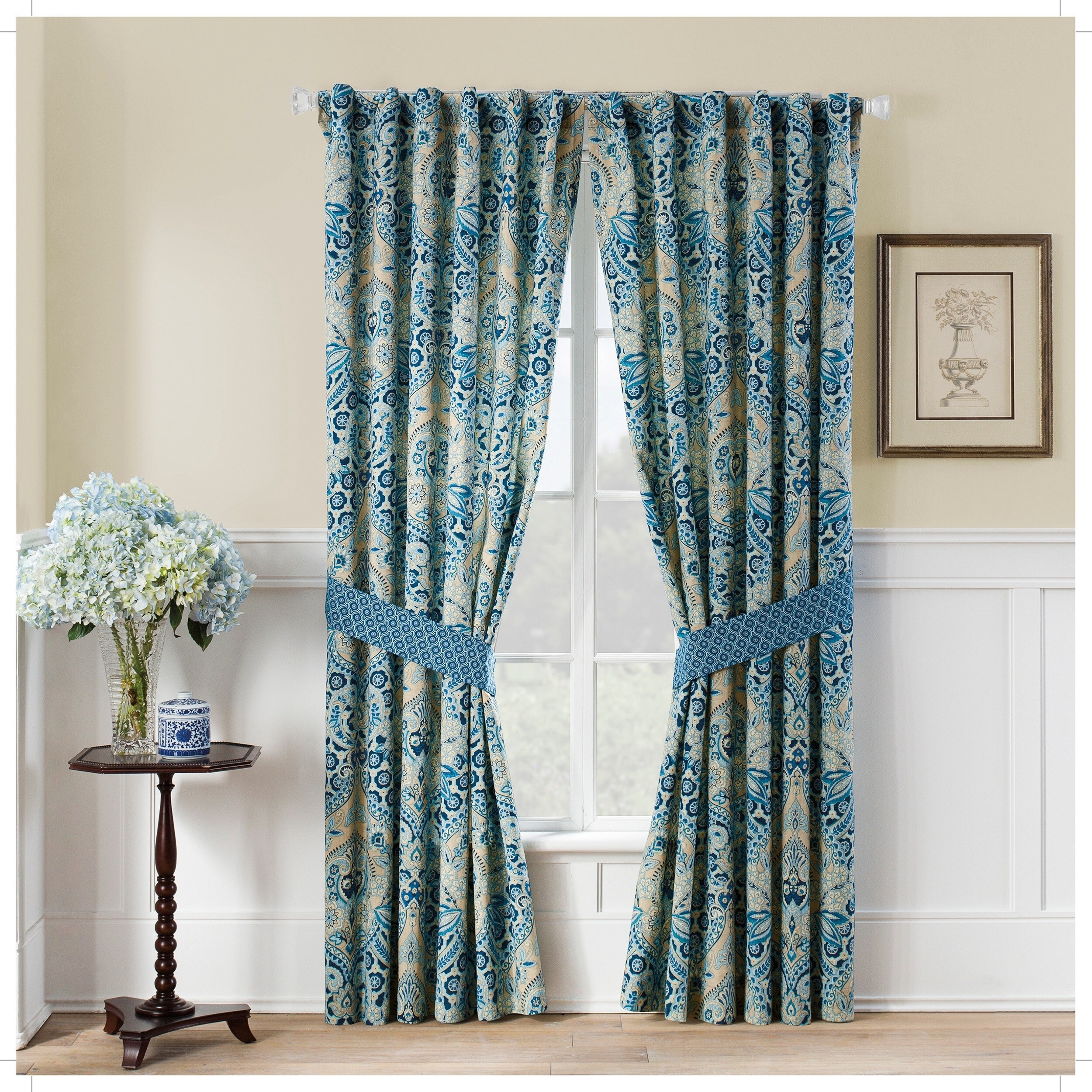 Waverly Moonlit Shadows Curtain Panel Pair - 100x84 Blue 100x84 | eBay