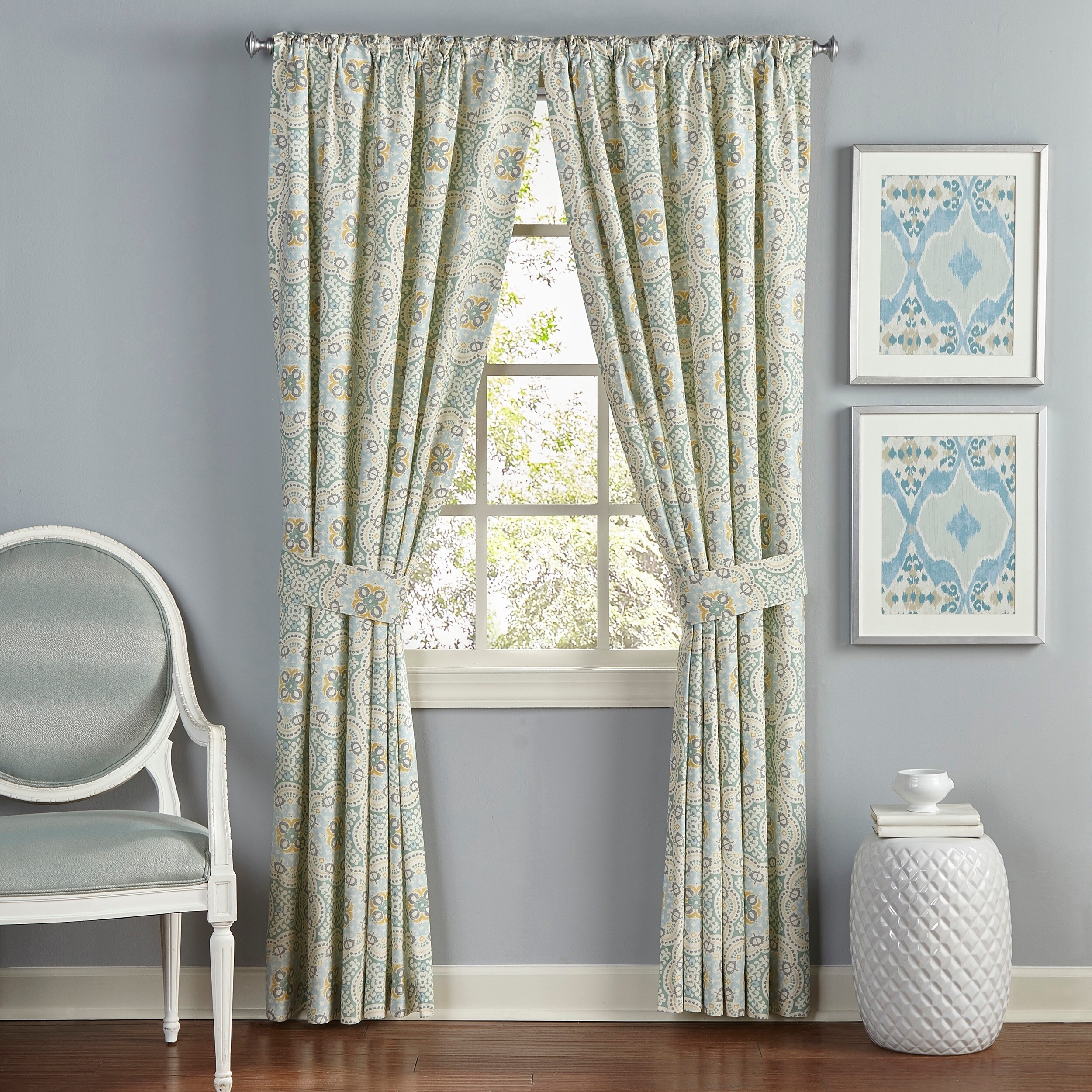 Shop Waverly Astrid Window Drapery Pair 100x84 Free Shipping