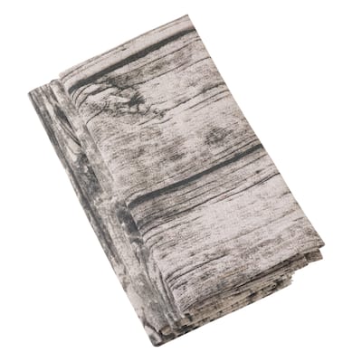 Wood Grain Design Cotton Napkin Set