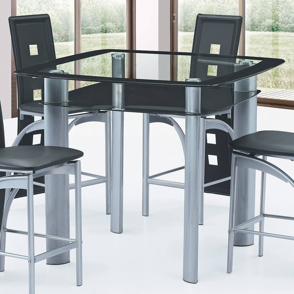 Best Quality Furniture Modern Counter Height Glass-top Dining Table - Grey