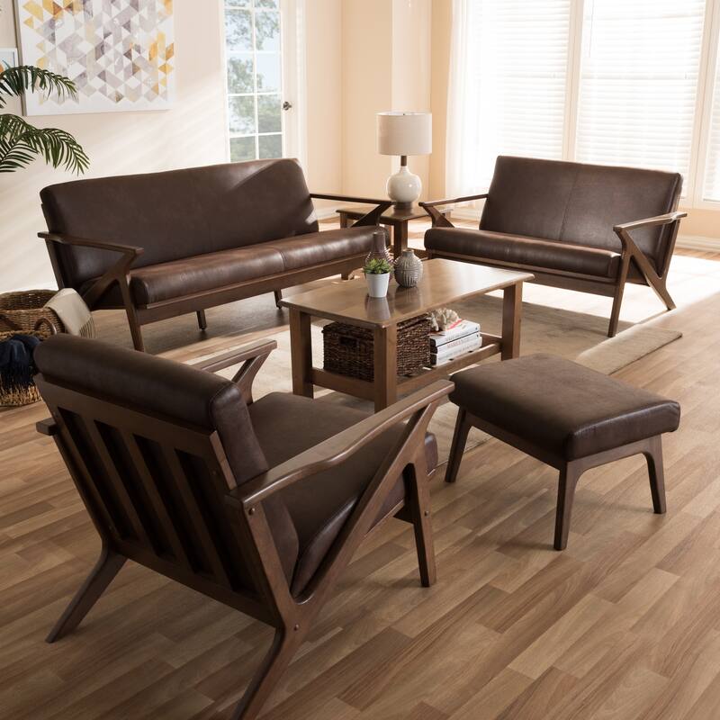 Mid-Century 4-Piece Living Room Set by Baxton Studio