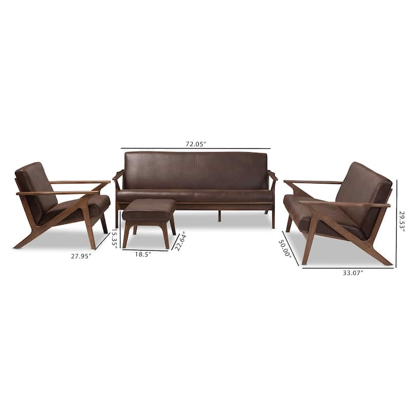 Mid-Century 4-Piece Living Room Set by Baxton Studio