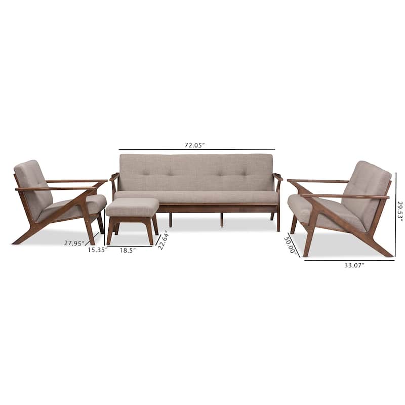 Mid-Century 4-Piece Living Room Set by Baxton Studio