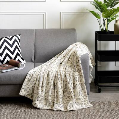 Cheer Collection Ultra Cozy Animal Prin t Faux Fur Reversible Throw Blanket