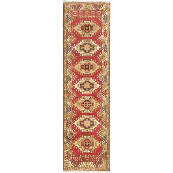 eCarpetGallery Hand-Knotted Royal Kazak Orange Wool Rug (2'8 x 9'9)
