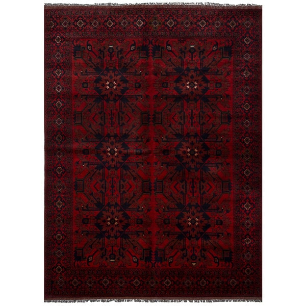 eCarpetGallery Hand-Knotted Finest Khal Mohammadi Red Wool Rug (6'7 x 9'7)