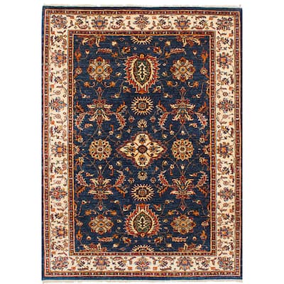 eCarpetGallery Hand-Knotted Aryana Blue Wool Rug (4'1 x 5'8)