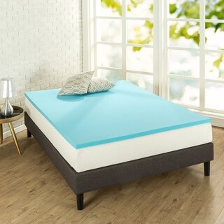 zinus 1.5 inch green tea memory foam mattress topper