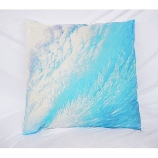 Wave Foam - Blue - Cotton Throw Pillow
