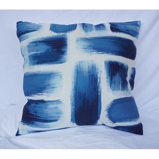 Brushstrokes - Nightfall Navy - Cotton Throw Pillow
