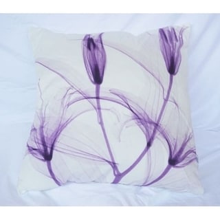 Dancing Petals - Daybreak Purple - Cotton Throw Pillow