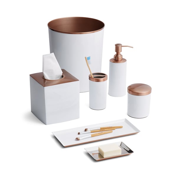 Tuxedo White Rose Gold 7 Piece Bath Set Free Shipping Today Tuxedo White Rose Gold 7 Piece Bath Set