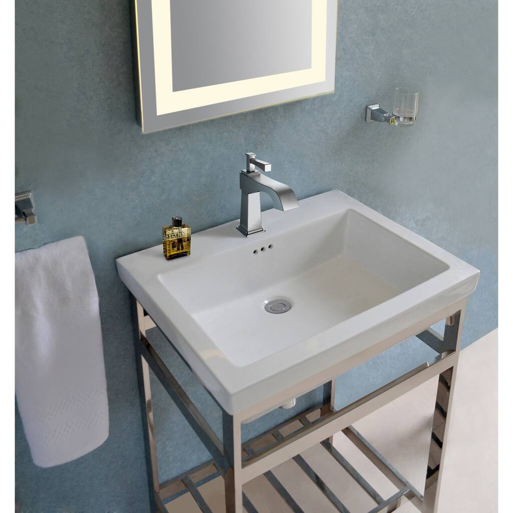 New South Beach 21 Stainless Steel Open Console with Sink Set