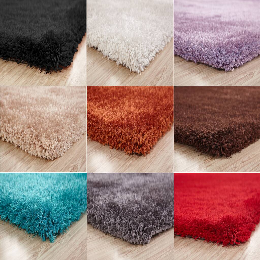 Hand Tufted Solid Color Shag Area Rugs, 2-Inch Thickness Pile - 5' x 7'