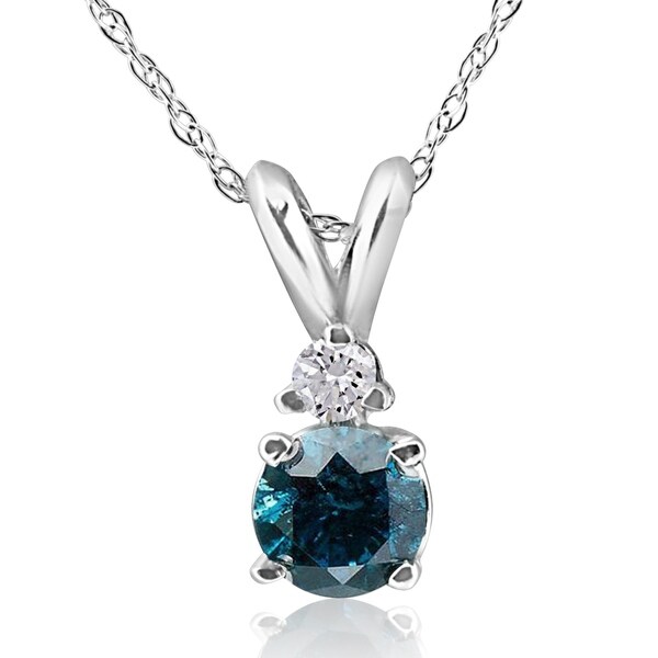 blue and white diamond necklace