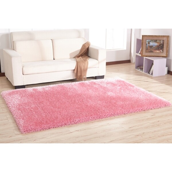 Silver Color Shag Hand Tufted Rugs with 2-Inch Thickness Height - 5' x 7'