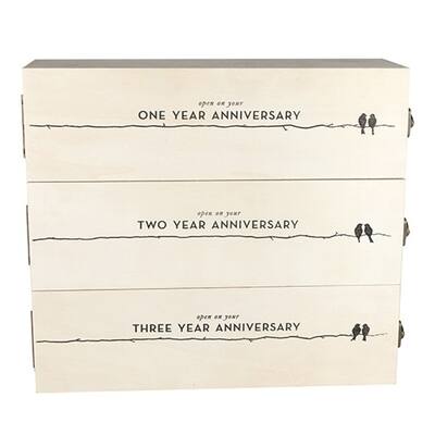 Boulevard Newlywed's Anniversary Wooden Wine Box by Twine