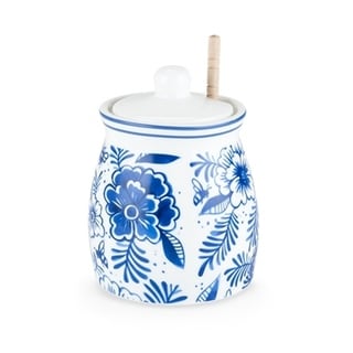 Pantry: Indigo Floral Honey Jar by Twine
