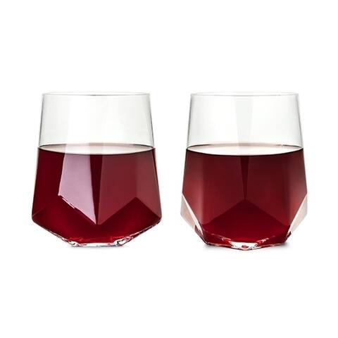 Raye Faceted Crystal Wine Glass (Set of 2) by Viski