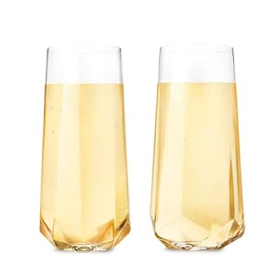 Raye™ Faceted Crystal Champagne Glass (Set of 2) by Viski