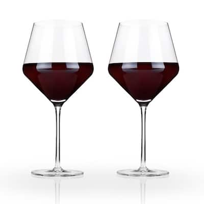 Raye Crystal Burgundy Glasses (Set of 2)by Viski