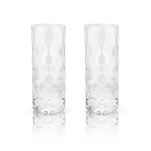Viski Raye Gem Crystal Martini Glasses Set of 2 - Stemless Glasses