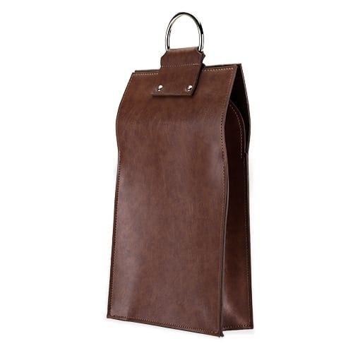 Admiral: Faux Leather Double Bottle Brown Wine Tote (VISKI) - 1 Piece