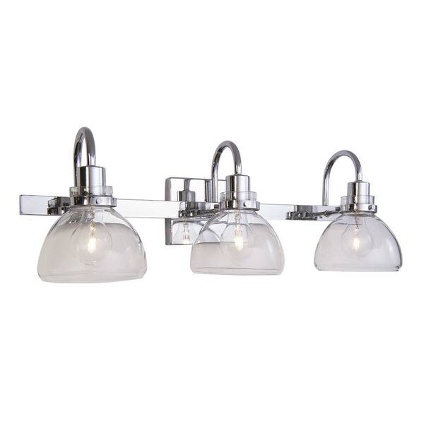 Aztec Lighting Transitional 3 Light Chrome Bath Vanity Aztec Lighting Transitional 3 Light Chrome Bath Vanity