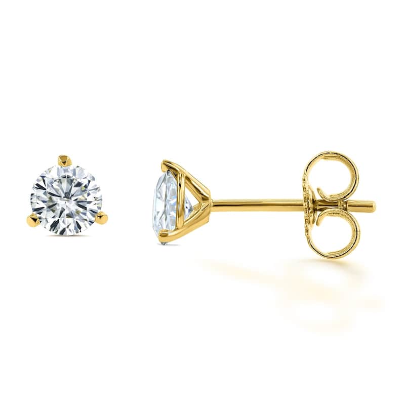 Annello by Kobelli 14k Gold 1/2ct TGW Round Brilliant Moissanite (GH) Stud Earrings