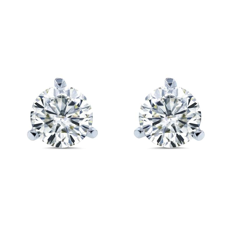 Annello by Kobelli 14k Gold 1/2ct TGW Round Brilliant Moissanite (GH) Stud Earrings