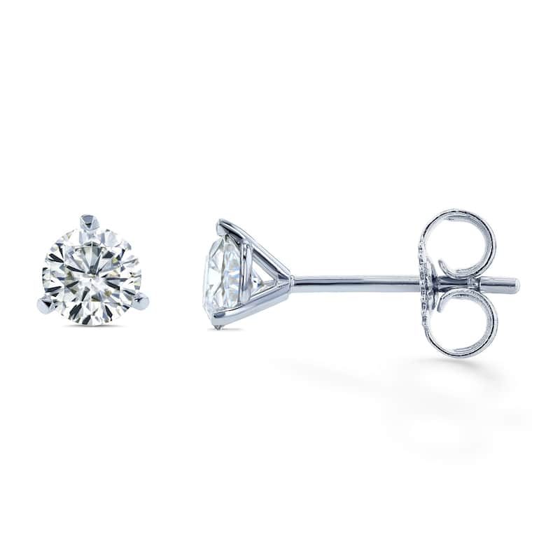 Annello by Kobelli 14k Gold 1/2ct TGW Round Brilliant Moissanite (GH) Stud Earrings