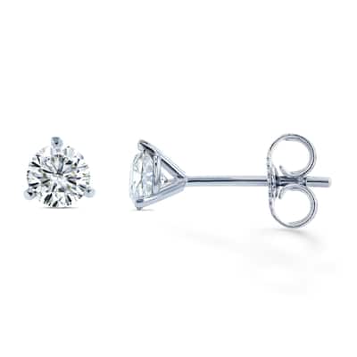 Annello by Kobelli 14k Gold 1/2ct TGW Round Brilliant Moissanite (GH) Stud Earrings